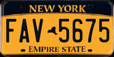NY license plate FAV5675