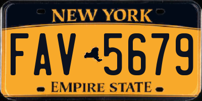 NY license plate FAV5679