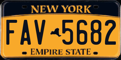 NY license plate FAV5682