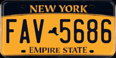 NY license plate FAV5686