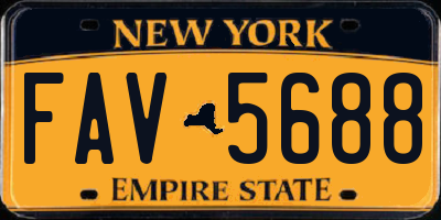 NY license plate FAV5688