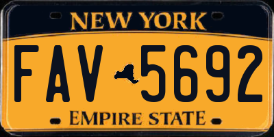 NY license plate FAV5692