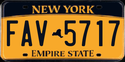 NY license plate FAV5717