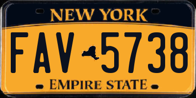 NY license plate FAV5738