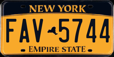 NY license plate FAV5744