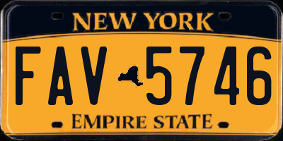 NY license plate FAV5746