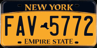 NY license plate FAV5772