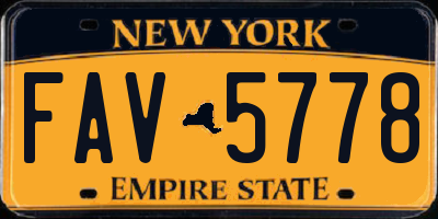 NY license plate FAV5778