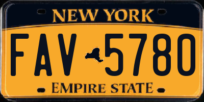 NY license plate FAV5780