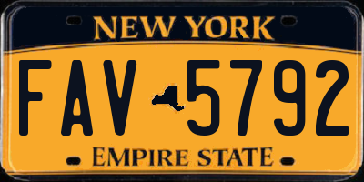 NY license plate FAV5792