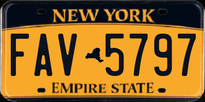 NY license plate FAV5797