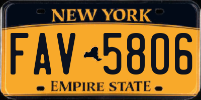 NY license plate FAV5806