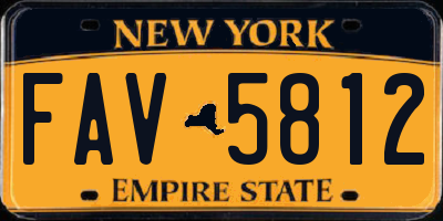 NY license plate FAV5812