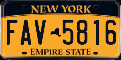 NY license plate FAV5816