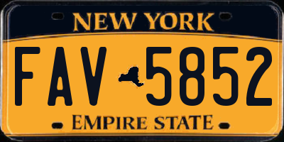 NY license plate FAV5852
