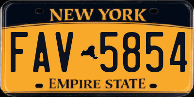NY license plate FAV5854