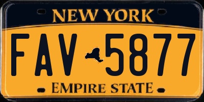 NY license plate FAV5877