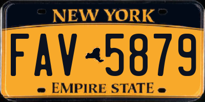 NY license plate FAV5879