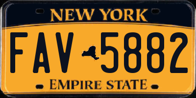 NY license plate FAV5882