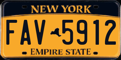 NY license plate FAV5912
