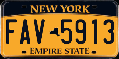 NY license plate FAV5913