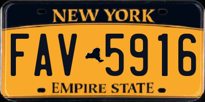 NY license plate FAV5916