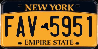 NY license plate FAV5951