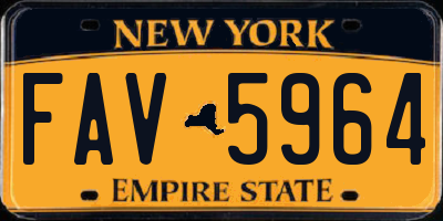 NY license plate FAV5964