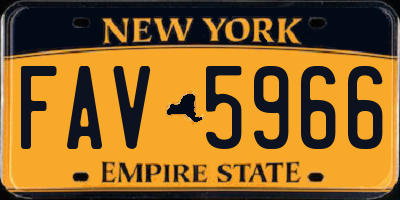 NY license plate FAV5966