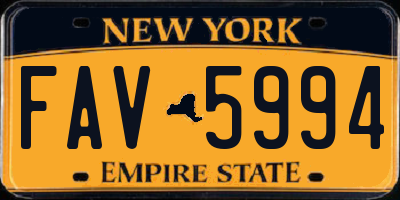 NY license plate FAV5994
