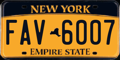 NY license plate FAV6007