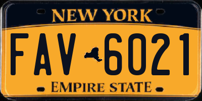 NY license plate FAV6021