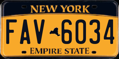 NY license plate FAV6034
