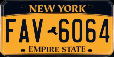 NY license plate FAV6064