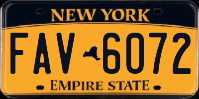 NY license plate FAV6072
