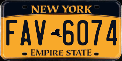 NY license plate FAV6074