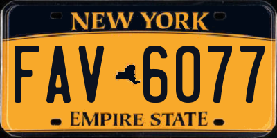 NY license plate FAV6077