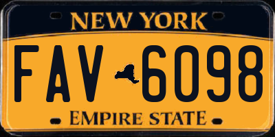 NY license plate FAV6098