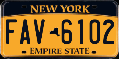 NY license plate FAV6102