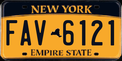 NY license plate FAV6121