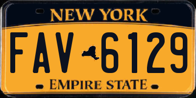 NY license plate FAV6129