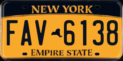 NY license plate FAV6138
