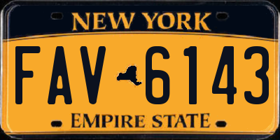 NY license plate FAV6143