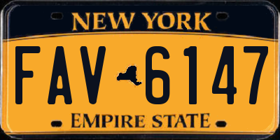 NY license plate FAV6147