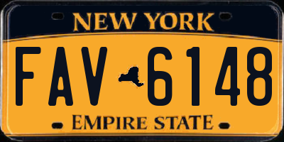 NY license plate FAV6148