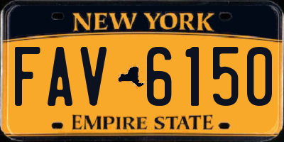 NY license plate FAV6150