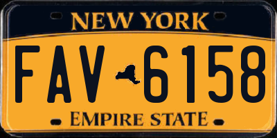 NY license plate FAV6158