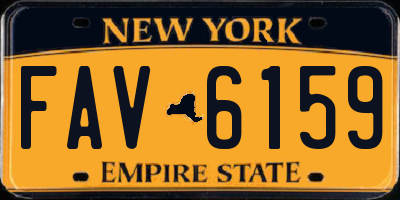 NY license plate FAV6159