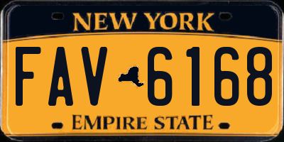NY license plate FAV6168
