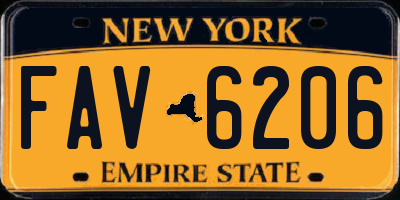 NY license plate FAV6206